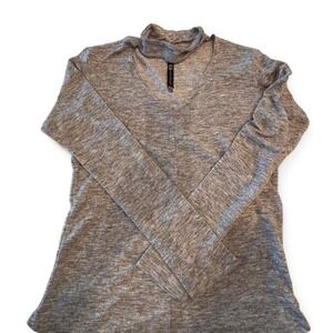 John Eshaya- Grey long sleeve top with a chest cutout. Super soft. size P/S-